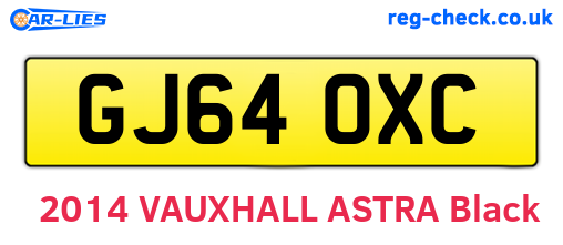 GJ64OXC are the vehicle registration plates.