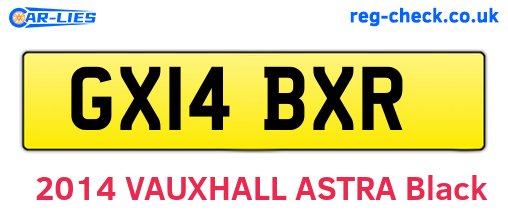 GX14BXR are the vehicle registration plates.
