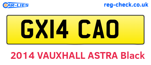 GX14CAO are the vehicle registration plates.