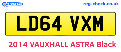 LD64VXM are the vehicle registration plates.