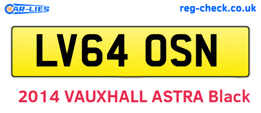 LV64OSN are the vehicle registration plates.