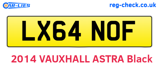 LX64NOF are the vehicle registration plates.