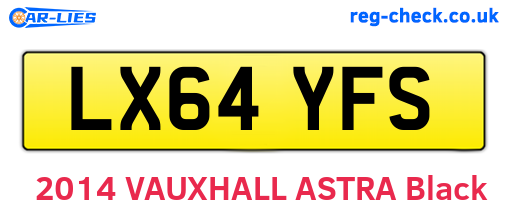 LX64YFS are the vehicle registration plates.
