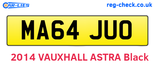 MA64JUO are the vehicle registration plates.