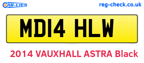MD14HLW are the vehicle registration plates.