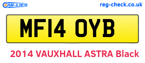 MF14OYB are the vehicle registration plates.