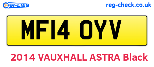 MF14OYV are the vehicle registration plates.