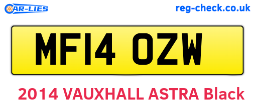 MF14OZW are the vehicle registration plates.
