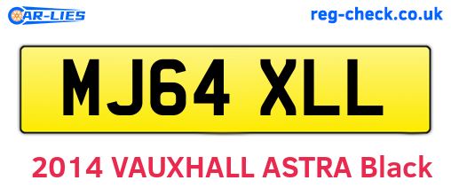 MJ64XLL are the vehicle registration plates.