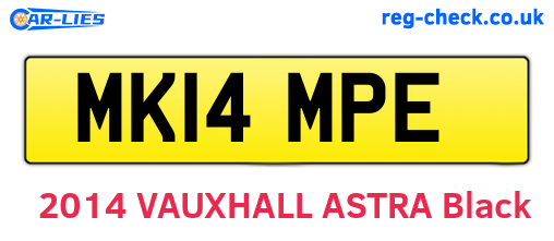 MK14MPE are the vehicle registration plates.