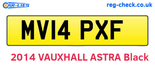 MV14PXF are the vehicle registration plates.