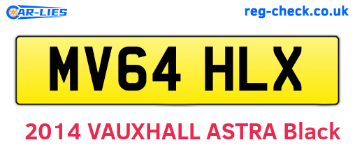 MV64HLX are the vehicle registration plates.