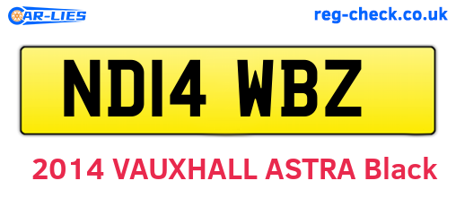 ND14WBZ are the vehicle registration plates.