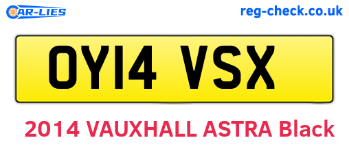 OY14VSX are the vehicle registration plates.