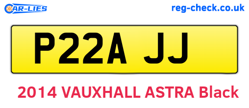 P22AJJ are the vehicle registration plates.