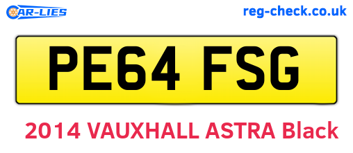 PE64FSG are the vehicle registration plates.
