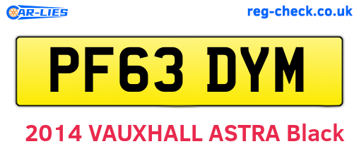 PF63DYM are the vehicle registration plates.