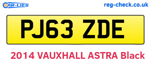 PJ63ZDE are the vehicle registration plates.