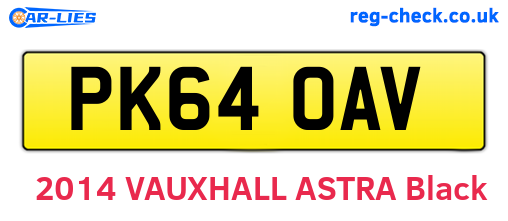PK64OAV are the vehicle registration plates.