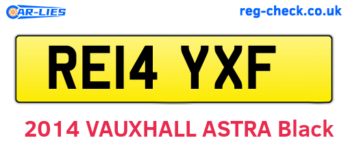 RE14YXF are the vehicle registration plates.