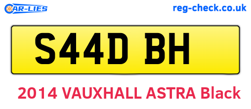 S44DBH are the vehicle registration plates.