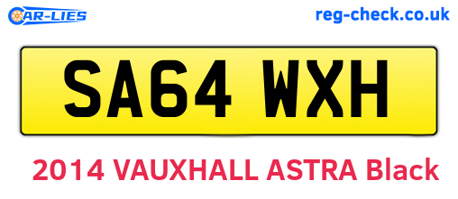 SA64WXH are the vehicle registration plates.