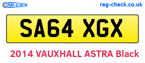 SA64XGX are the vehicle registration plates.