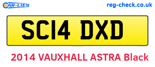 SC14DXD are the vehicle registration plates.