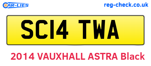 SC14TWA are the vehicle registration plates.