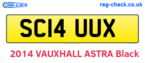 SC14UUX are the vehicle registration plates.