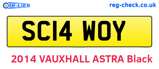 SC14WOY are the vehicle registration plates.