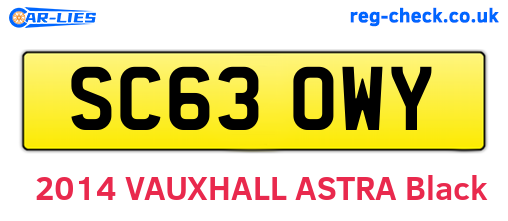 SC63OWY are the vehicle registration plates.