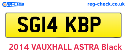 SG14KBP are the vehicle registration plates.