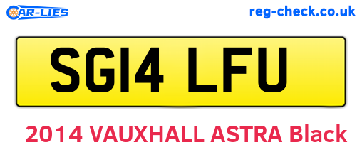 SG14LFU are the vehicle registration plates.