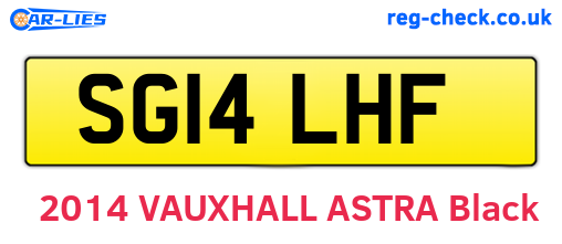 SG14LHF are the vehicle registration plates.