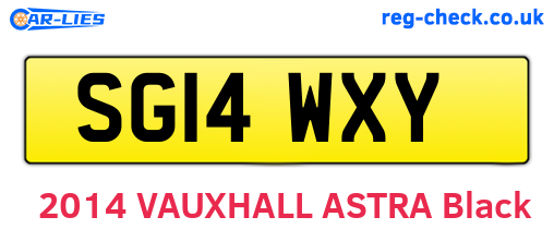 SG14WXY are the vehicle registration plates.