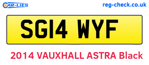 SG14WYF are the vehicle registration plates.