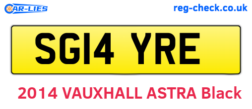 SG14YRE are the vehicle registration plates.