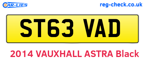 ST63VAD are the vehicle registration plates.