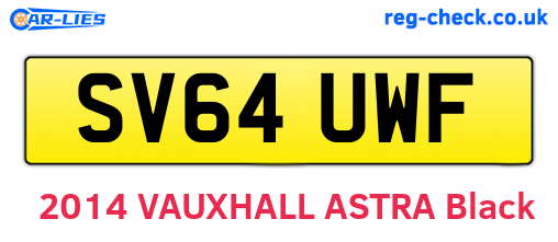 SV64UWF are the vehicle registration plates.