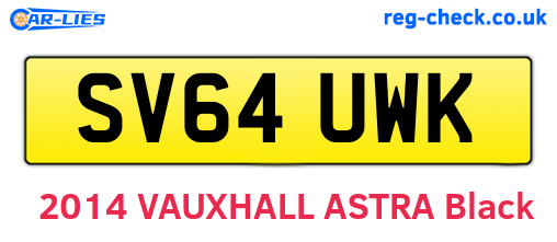 SV64UWK are the vehicle registration plates.