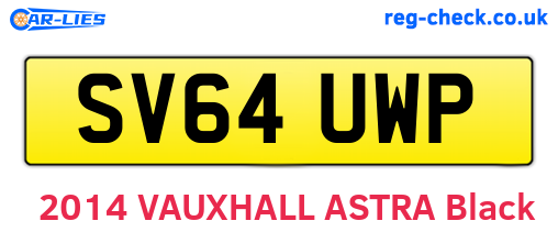 SV64UWP are the vehicle registration plates.