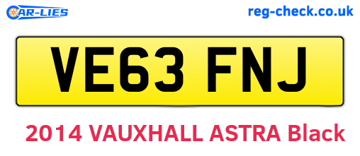 VE63FNJ are the vehicle registration plates.