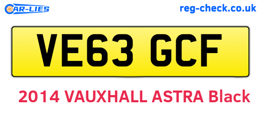 VE63GCF are the vehicle registration plates.