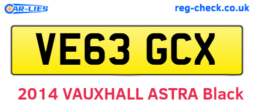 VE63GCX are the vehicle registration plates.