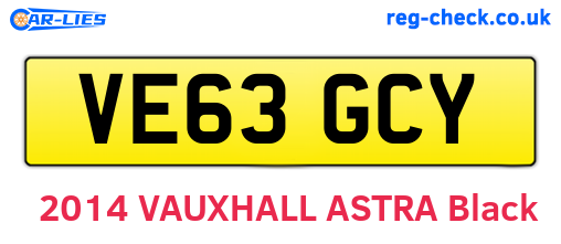VE63GCY are the vehicle registration plates.