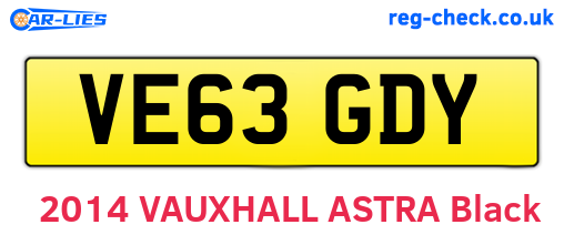 VE63GDY are the vehicle registration plates.
