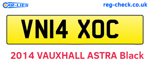 VN14XOC are the vehicle registration plates.