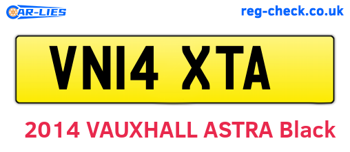 VN14XTA are the vehicle registration plates.