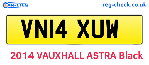 VN14XUW are the vehicle registration plates.